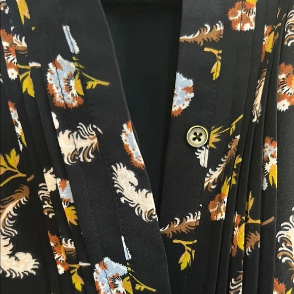 Banana Republic Blue and Orange Long Sleeve V-Neck Dress - Picture 5 of 5